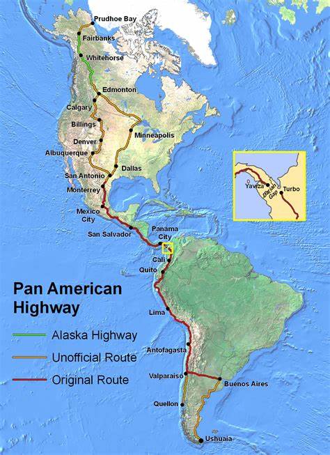 Higway map of americas