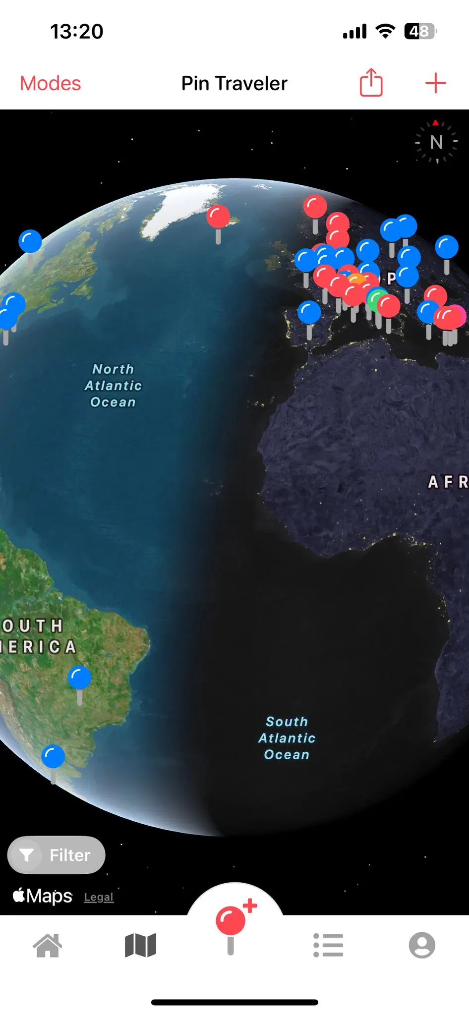 Pin Traveler dark mode